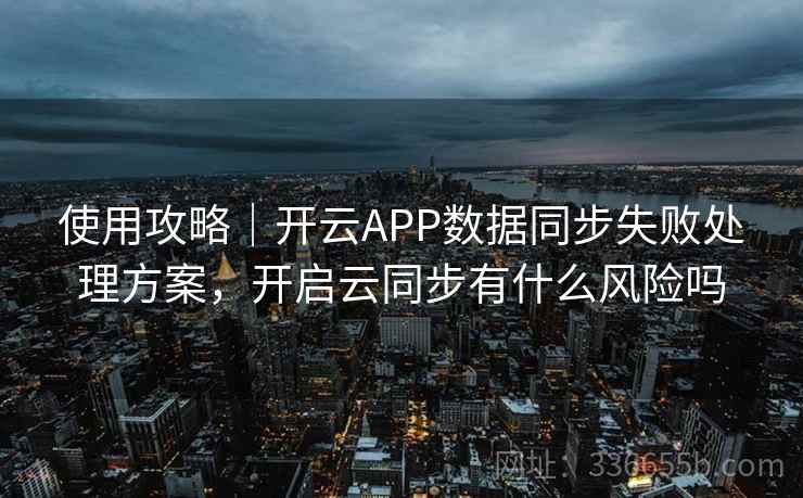 使用攻略|开云APP数据同步失败处理方案,开启云同步有什么风险吗