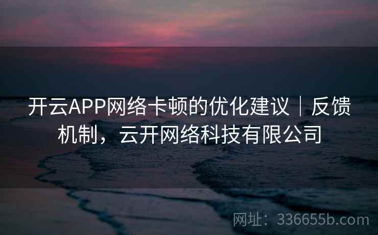 开云APP网络卡顿的优化建议|反馈机制,云开网络科技有限公司