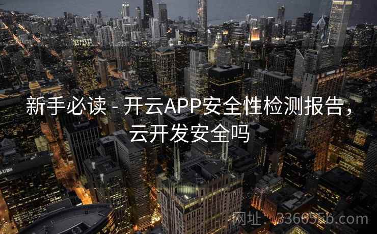 新手必读 - 开云APP安全性检测报告,云开发安全吗